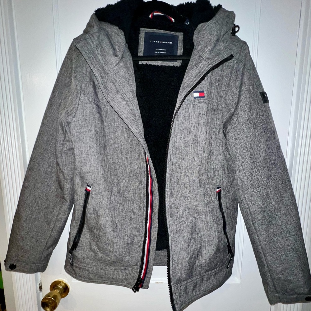 Tommy Hilfiger Gray Jacket-Sherpa lined. WORN ONCE
